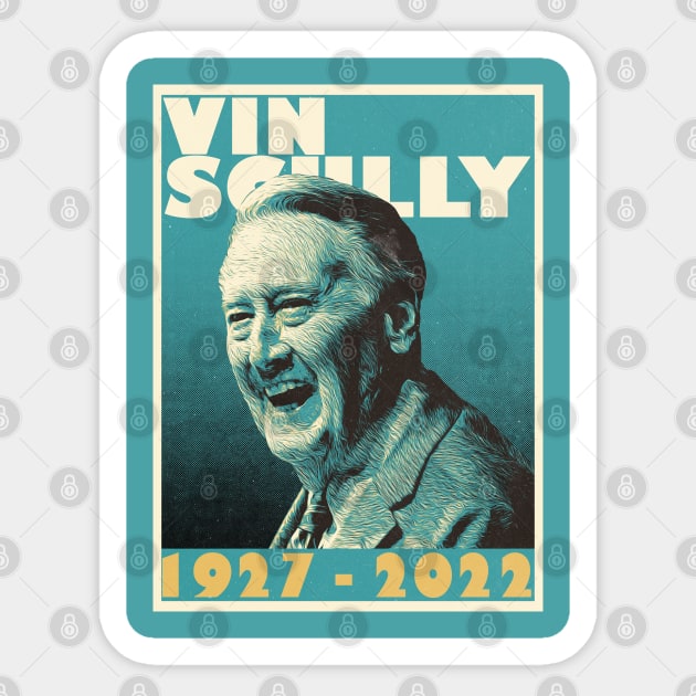 Retro Vin Scully Sticker by mia_me